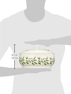 Lenox Holiday Ivory Porcelain Christmas Candy Jar with Lid - Image 3