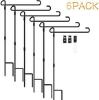 Garden Flag Holder Stand 6 Pack Garden Flag Pole for 13.5" Width 12 x 18 Inches Flags with Anti-Wind Clip for Outdoor Garden Yard Lawn by Silintion