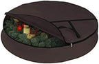 Covers & All Christmas Wreath Storage Bag 18 Oz with Carrying Handle & Dual Zipper - 100% Water Resistant Durable Material Storage Bag - Holiday Xmas Tear Resistant Bag (34" Dia x 7" H, Coffee) - Image 4