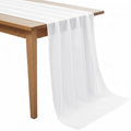 MDS Pack of 15 | White | 10ft Chiffon Table Runner 29x120 Inches Long Romantic Rustic Sheer Gauze Runner for Wedding Bridal Shower Birthday Banquets Engagement Spring Easter Boho Decorations by MDS