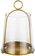 10" High Glass Lantern with Antique Brass Metal Frame andTapered Cone Shaped Glass for Pillars, Farmhouse Glass Candle Holder, Centerpiece, Dining Tables, Console Tables, Coffee Tables, Mantels by Unknown