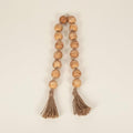 Wood Decorative Objects Bead Garland – Decorative Object Accent for Styling – Coffee Table or Shelf Display – Rustic Bead Tassels for Relaxed Accessories, Home Decor – 32", Brown by NESSANDJORD