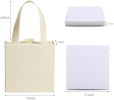 40 pcs paper boxes 9 x 9 x 3.5 cm, beige luxury gift storage, jewelry gift storage box suitable for earrings necklaces bracelets rings - Image 2
