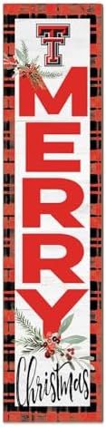 KH Sports Fan Texas Tech Red Raiders Holiday Porch Leaner, 11x46 Inches, Red Raiders Outdoor Christmas Sign; Display Some Holiday Cheer with This Texas Tech Red Raiders Christmas Sign by CornellBigRed
