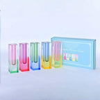 5 Pcs Acrylic Vase Set, Bud Vase for Centerpieces, Maximalist Decor Cute Flowers Vases for Modern Home, Office, Bedroom, Living Room, Dining Table (Pink, Purple, Green, Blue, Yellow) by HLYU