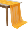 MDS Pack of 12 | Yellow Gold | 10ft Chiffon Table Runner 29x120 Inches Long Romantic Rustic Sheer Gauze Runner for Wedding Bridal Shower Birthday Banquets Engagement Spring Easter Boho Decorations by MDS