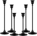 Metal Candle Holders for Candlesticks Taper Candlestick Holders Set Vintage Decorative Centerpiece Candelabra Tall Candle Stands (Matt Black, 2 Sets (6 pcs)) by Unknown