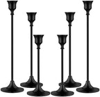 Metal Candle Holders for Candlesticks Taper Candlestick Holders Set Vintage Decorative Centerpiece Candelabra Tall Candle Stands (Matt Black, 2 Sets (6 pcs)) by Unknown