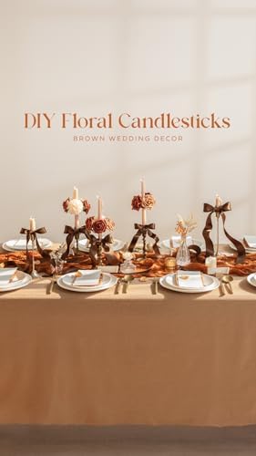 Ling's moment Artificial Wedding Fall Flowers Deluxe Combo, Walnut Brown - Image 5