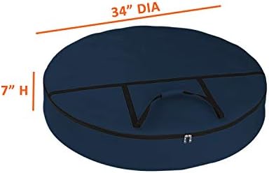 Covers & All Christmas Wreath Storage Bag 12 Oz with Carrying Handle & Dual Zipper - 100% Water Resistant Durable Material Storage Bag - Holiday Xmas Tear Resistant Bag (34" Dia x 7" H, Blue) - Image 3