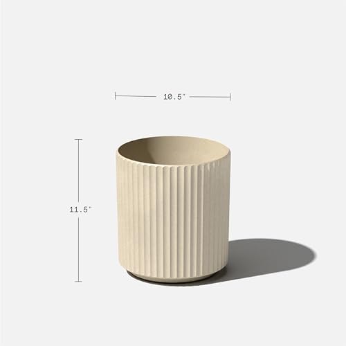Veradek Demi Series Round Planter for Porch, Patio, Backyard | Durable Plastic-Concrete Material | Modern Décor for Tall Plants, Flowers - Image 3