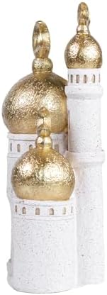 Mubarak Mosque Castle Sculpture, White and Gold, 10.24x7.09x3.54 - Image 4