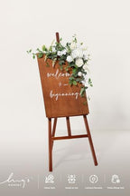 Ling's moment Welcome Sign Flowers, Wedding Floral Swag, Lily Valley White - Image 5