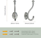 AVICCI 5 Pack Coat Hooks Brushed Nickel Coat Hook,Heavy Duty Hooks Decorative Wall Hooks for Bathroom Bedroom Kitchen Towel Robe Clothes Cabinet Closet Bathroom Hardware - Image 2