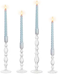 Glasseam Glass Tapered Candlestick Holders, 4Pcs Tall Taper for Table Decor by Glasseam