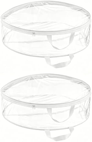 Christmas Wreath Storage Bags, Transparent PVC Garland Containers with Double Zip and Handles for Christmas Decorations (White) - Image 6