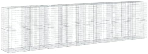 vidaXL Gabion Basket with Cover 315"x39.4"x78.7" Galvanized Iron - Image 7