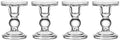 Glass Candle Holder Set of 4 Clear Candlestick Holders for Pillar Taper and Tealight Candles, Vintage Table Centerpiece for Wedding, Christmas Home Decor by VIVITOP