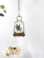 7.5" High Versatile Modern Metal Hurricane Lantern with Handmade Sturdy Glass Dome in Vintage Brass for 2" Pillar Candle & Plants, Industrial, Farmhouse, Shabby Chic (Brass, 4" x7.5 for 2" Pillar) - Image 6