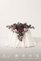 Ling's moment 2 Pack Deep Plum Floral Garland Wedding Arch Flowers - Image 2
