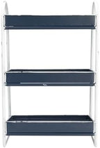 Creative Co-Op Heavily Distressed Navy 3-Tier Metal Tray with White Frame & Rim - Image 5
