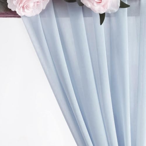 MDS Pack of 25 | Dusty Blue | 14ft Chiffon Table Runner 29x170 Inches Long Romantic Rustic Sheer Gauze Runner for Wedding Bridal Shower Birthday Banquets Engagement Spring Easter Boho Decorations - Image 4
