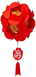 Traditional Red Double Happiness Lantern Wedding Decoration Set for Marriage Room Decor ﻿(Red Gold,32cm) by Unknown