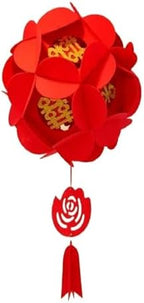 Traditional Red Double Happiness Lantern Wedding Decoration Set for Marriage Room Decor ﻿(Red Gold,Silver 26cm) by Unknown