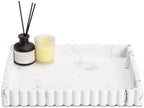 12" White Resin Decorative Tray, Home Decor for Coffee Table by Unknown