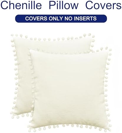 CaliTime Decorative Couch Throw Pillow Covers 22 X 22 Inches Cream - Image 6