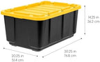 IRIS USA 4-Pack 27 Gal Heavy Duty Storage Tote Bins with Lids, Black/Yellow - Image 2