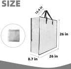 9 Pack Clear Storage Bags with Zipper and Handles, Blanket Bags For Closet Storage, Moving and Packing Supplies for College, Underbed Storage Organizer for Clothes Pillow Bedding Christmas Wreath - Image 2