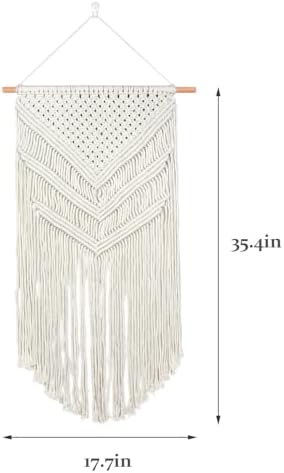 JONKASIPA Macrame Woven Wall Hanging, Bohemian Tassel Decor - Image 6