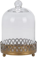 Twakutwku 8" Tall Large Sturdy Handmade Glass Cloche Dome with Metal Base in Gold for Plant, Terrarium, Collectibles, Candle. Cloche Glass Dome, Bell Jar Display Case (Gold, 8") by Unknown