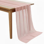 MDS Pack of 20 | Dusty Pink | 10ft Chiffon Table Runner 29x120 Inches Long Romantic Rustic Sheer Gauze Runner for Wedding Bridal Shower Birthday Banquets Engagement Spring Easter Boho Decorations by MDS