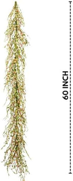 60" Pip Berry Garland - Artificial Spring and Summer Decorative Garland with Green Purple Cream Berries, Perfect for Front Door, Mantel, Centerpiece and Table Display Seasonal Décor - Image 5
