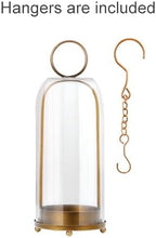 16" High Versatile Modern Metal Hurricane Lantern with Handmade Sturdy Glass Dome in Antique Brass for Pillar Candle & Plants, Industrial, Farmhouse, Shabby Chic (Brass, 6.3"x16.5") - Image 3