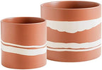 Nihow Ceramic Modern Plant Pot with Drainage for Indoor Plants,5+7 inch by Nihow