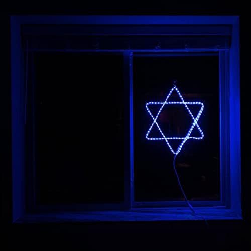 Novelty Lights LED Blue Star of David Rope Light Motif, Hanukkah Decor - Image 4
