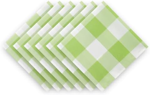Buffalo Plaid Table Napkins Set of 100 Checkered Cloth Napkins 17x17 inch Washable Dinner Gingham Pattern Napkins Soft Napkins for Wedding Party Dining Banquet(Emerald and White) - Image 4