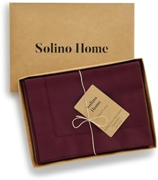 Solino Home Cotton Linen Placemats Wine Hemstitch, 14 x 19 in, Set of 4 - Image 4