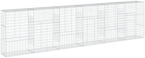 vidaXL Gabion Basket with Cover 236.2"x19.7"x59.1" Galvanized Iron by vidaXL