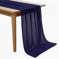 MDS Pack of 25 | Navy Blue | 14ft Chiffon Table Runner 29x170 Inches Long Romantic Rustic Sheer Gauze Runner for Wedding Bridal Shower Birthday Banquets Engagement Spring Easter Boho Decorations by MDS
