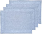 Solino Home 100% Linen Placemats Chambray Blue, Athena 14 x 19 in, Set of 4 by SolinoHome