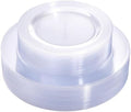 FLOWERCAT 60PCS Clear Plastic Plates - Disposable Clear Plates Heavy Duty for Fall Party/Wedding/Birthday- Include 30PCS 10.25inch Dinner Plates and 30PCS 7.5inch Dessert/Salad Plates by FLOWERCAT