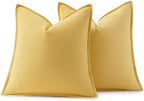MIULEE Decorative Linen Pillow Covers 20x20 Inch Yellow - Image 6
