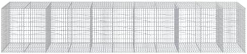 vidaXL Gabion Basket with Cover 216.5"x39.4"x39.4" Galvanized Iron - Image 5