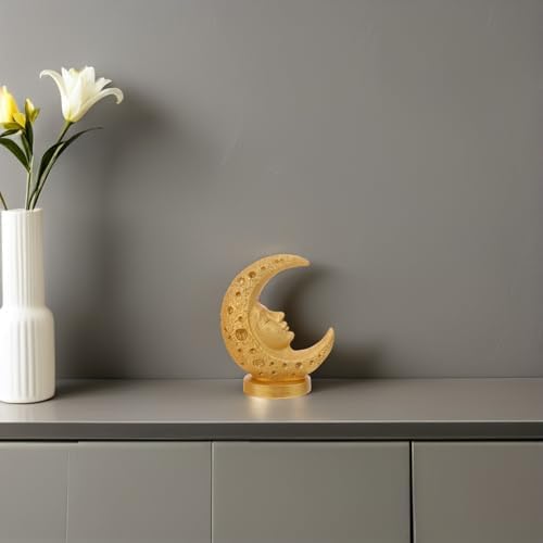 LIFKOME Resin Moon Statue Eid Mubarak Decoration for Ramadan Table - Image 5