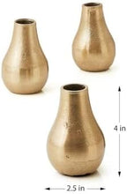 Serene Spaces Living Set of 4 Gold Floral Pear Bud Vase, Stylish Flower Vases for Centerpieces at Weddings, Party Tables, Dining or Coffee Table, Thanksgiving, Fall Decor, 4" Tall & 2.5" Diameter - Image 4