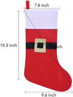24 Pack Felt Christmas Stockings with Buckle, 19 Inches Red and White Christmas Stockings Hanging Ornaments, White Cuff with Buckle Christmas Stocking for Family Christmas Holiday Decorations - Image 2